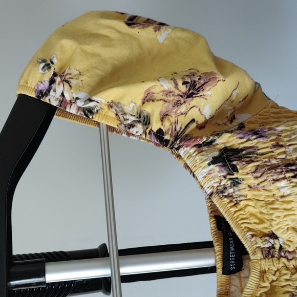 Yellow floral cropped top - Picture 4 of 6